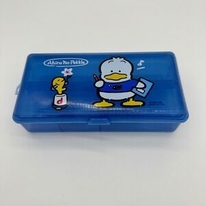Vintage 1995 Sanrio Ahiru no Pekkle Blue Pencil Box Organizer Case Made in Japan